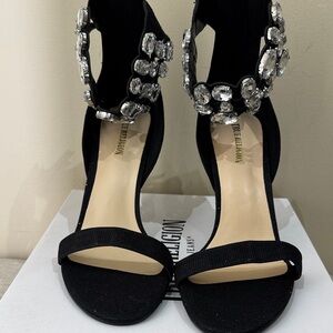 True Religion Black Heels with Crystal Embellishments NEW SZ 11